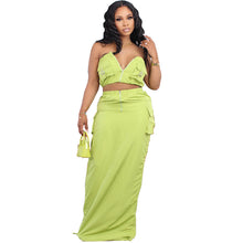 Lade das Bild in den Galerie-Viewer, Fashion Sexy CropMaxi Skirt Set for Women,