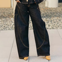 Load image into Gallery viewer, Stylish Stitched Curved Hem Denim Pants