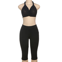 Lade das Bild in den Galerie-Viewer, V Neck New Casual Knitting Bikini Five-Part Pants Two-piece Set