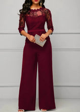 Load image into Gallery viewer, Elegant Sexy Jumpsuits Women Long Sleeve Lace Patchwork Jumpsuit