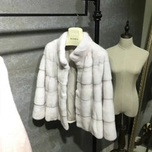 Load image into Gallery viewer, Women's Natural Mink Fur Jacket, Real Mink Fur Jacket,