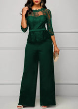 Load image into Gallery viewer, Elegant Sexy Jumpsuits Women Long Sleeve Lace Patchwork Jumpsuit