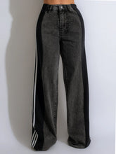 Load image into Gallery viewer, Multi-Color Side Stripe Wide-Leg Jeans