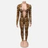 Load image into Gallery viewer, Club Deep V-Neck Long Sleeve High Waist Jumpsuit