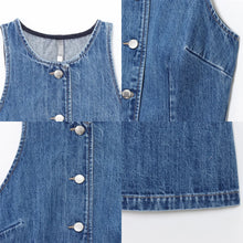 Lade das Bild in den Galerie-Viewer, Sleeveless Jean Denim Elegant Casual Mini Dress