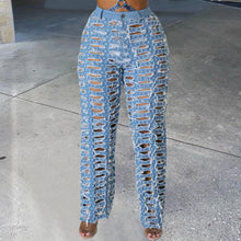 Charger l'image dans la galerie, Hollow Out Straight Fit Denim Jeans for Women