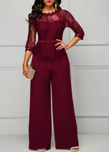 Load image into Gallery viewer, Elegant Sexy Jumpsuits Women Long Sleeve Lace Patchwork Jumpsuit