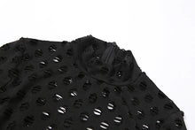 Load image into Gallery viewer, Hollow Out Jumpsuits Women 2021 Turtleneck Sexy Net Plaid Hole Skinny Elastic Club Streetwear Solid Rompers Female Outfits