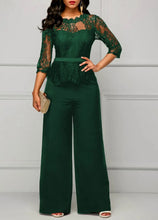 Load image into Gallery viewer, Elegant Sexy Jumpsuits Women Long Sleeve Lace Patchwork Jumpsuit
