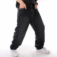 Lade das Bild in den Galerie-Viewer, Nanaco Man Loose Baggy Jeans Hiphop Skateboard Denim Pants Street Dance Hip Hop Rap Male Black Trouses Chinese Size 30-46