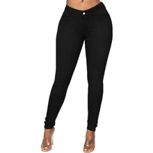 Lade das Bild in den Galerie-Viewer, Women Denim Zipper Pockets Elastic Pencil Casual Jeans