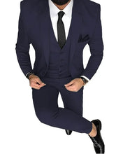 Load image into Gallery viewer, Men's Suits Prom Tuxedo Slim Fit 3 Piece Groom Wedding Suit For Men Custom Blazer Terno Masuclino 3 Pieces (jacket+vest+pant)
