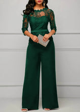 Load image into Gallery viewer, Elegant Sexy Jumpsuits Women Long Sleeve Lace Patchwork Jumpsuit