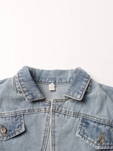 Cargar imagen en el visor de la galería, Chaquetas vaqueras de talla grande, color liso, sin mangas y con solapa azul