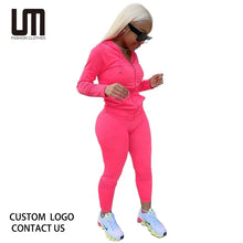 Lade das Bild in den Galerie-Viewer, Liu Ming Printed Women Hoodies Set Crop Top and Leggings Pants 2 Piece Set