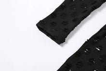 Load image into Gallery viewer, Hollow Out Turtleneck Sexy Net Plaid Hole Skinny Elastic Solid Jumpsuit