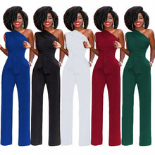 Load image into Gallery viewer, Women Off Shoulder Casual Jumpsuits Wide Leg Pants