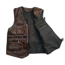 Load image into Gallery viewer, Cowhide Genuine Leather Vest