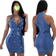 Lade das Bild in den Galerie-Viewer, Sexy Sleeveless Deep V Mini Dress
