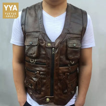 Load image into Gallery viewer, Cowhide Genuine Leather Vest