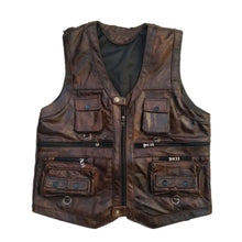 Load image into Gallery viewer, Cowhide Genuine Leather Vest