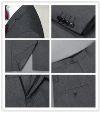 Load image into Gallery viewer, Suit (Blazer+ Vest + Pants) Men's Business Gentleman Fashion Slim Work Solid Color Plus Size Fair Dress Wedding Best Man Suit