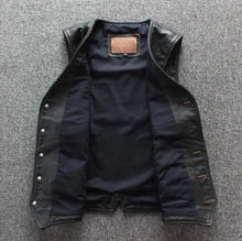 Lade das Bild in den Galerie-Viewer, Mens Cowhide Genuine Leather Vest
