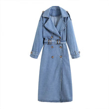 Charger l'image dans la galerie, Casual Denim Long Retro Belt Style Jacket