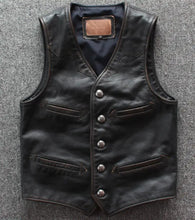 Lade das Bild in den Galerie-Viewer, Mens Cowhide Genuine Leather Vest