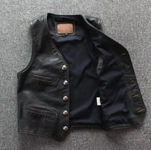 Lade das Bild in den Galerie-Viewer, Mens Cowhide Genuine Leather Vest
