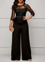 Load image into Gallery viewer, Elegant Sexy Jumpsuits Women Long Sleeve Lace Patchwork Jumpsuit