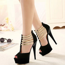 Cargar imagen en el visor de la galería, 15cm Stiletto Full Dress Leaky Toe High Heel Sandals