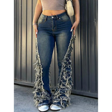 Lade das Bild in den Galerie-Viewer, Women Denim Tassel High Waist Sexy Jeans