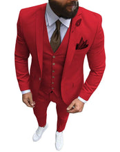 Load image into Gallery viewer, Men's Suits Prom Tuxedo Slim Fit 3 Piece Groom Wedding Suit For Men Custom Blazer Terno Masuclino 3 Pieces (jacket+vest+pant)