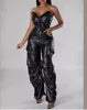 Lade das Bild in den Galerie-Viewer, Sexy Strapless Single Breasted Multi Pockets Jumpsuit