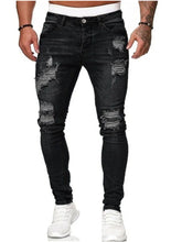 Charger l'image dans la galerie, Mens Ripped Skinny Jeans Blue Slim Fit Hole Pencil Pants Biker Casual Trousers Streetwear 2020 High Quality Denim Man Clothing