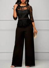 Load image into Gallery viewer, Elegant Sexy Jumpsuits Women Long Sleeve Lace Patchwork Jumpsuit