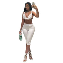 Lade das Bild in den Galerie-Viewer, V Neck New Casual Knitting Bikini Five-Part Pants Two-piece Set