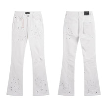 Lade das Bild in den Galerie-Viewer, High Diamond Button Fly Button Fly Ripped Stacked Flared Jeans