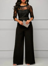 Load image into Gallery viewer, Elegant Sexy Jumpsuits Women Long Sleeve Lace Patchwork Jumpsuit