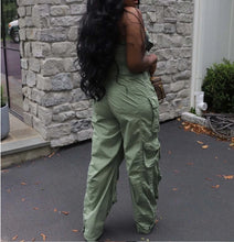 Lade das Bild in den Galerie-Viewer, Sexy Strapless Single Breasted Multi Pockets Jumpsuit