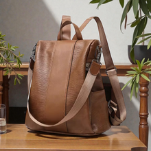 Load image into Gallery viewer, Pu Leather Backpack Shoulder Book Bag