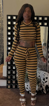 Load image into Gallery viewer, Women Striped Crop Top Two Piece Set