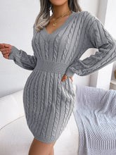 Load image into Gallery viewer, Ins Style Real Shot Autumn and Winter European and American Fashion Waist Twist Hip Dress Sweater Skirt Amazon Cross-Border Women's Clothing