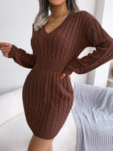 Load image into Gallery viewer, Ins Style Real Shot Autumn and Winter European and American Fashion Waist Twist Hip Dress Sweater Skirt Amazon Cross-Border Women's Clothing