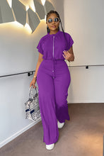 Load image into Gallery viewer, 10163 cross-border European and American Amazon summer drawstring short top high waist split women's trousers fashion two-piece suit