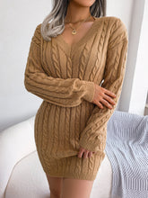 Load image into Gallery viewer, Ins Style Real Shot Autumn and Winter European and American Fashion Waist Twist Hip Dress Sweater Skirt Amazon Cross-Border Women's Clothing