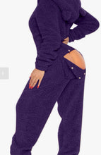Load image into Gallery viewer, 80223 European and American Cross-Border New Style One-Piece Loungewear Sexy Open-Back Women's Long-Sleeve Jumpsuit with Hood Cute Furry