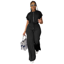 Load image into Gallery viewer, 10163 cross-border European and American Amazon summer drawstring short top high waist split women's trousers fashion two-piece suit