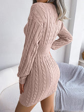 Load image into Gallery viewer, Ins Style Real Shot Autumn and Winter European and American Fashion Waist Twist Hip Dress Sweater Skirt Amazon Cross-Border Women's Clothing